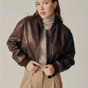 Deluc Cerastium Jacket Brown Leather Bomber Coat